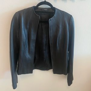 Theory Black Leather Jacket